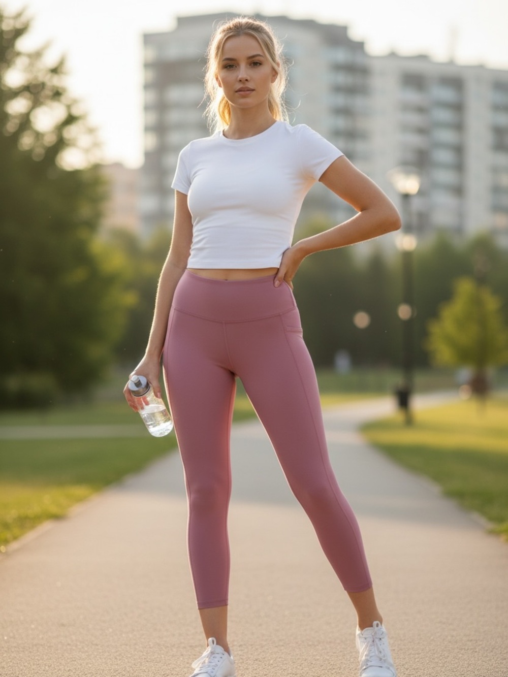 Fabletics High-Waist Leggings - Dusty Rose Pink  / Salmon color